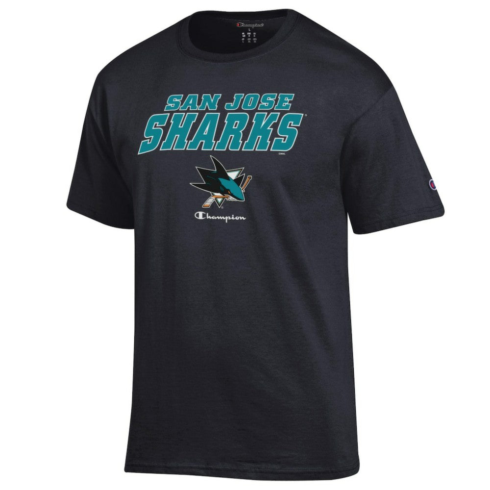 San Jose Sharks Champion Jersey T-Shirt - Black - NHL 201078187