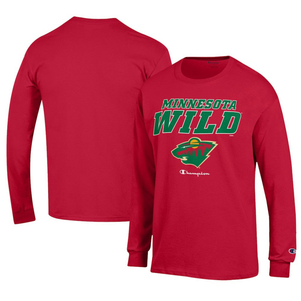 Minnesota Wild Champion Long-Sleeve Jersey T-Shirt - Red - NHL 201078209
