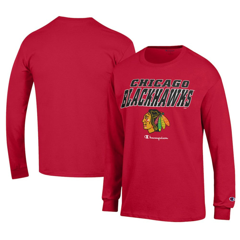 Chicago Blackhawks Champion Long-Sleeve Jersey T-Shirt - Red - NHL 201078216
