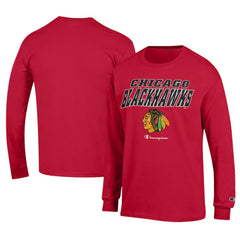 Chicago Blackhawks Champion Long-Sleeve Jersey T-Shirt - Red - NHL 201078216