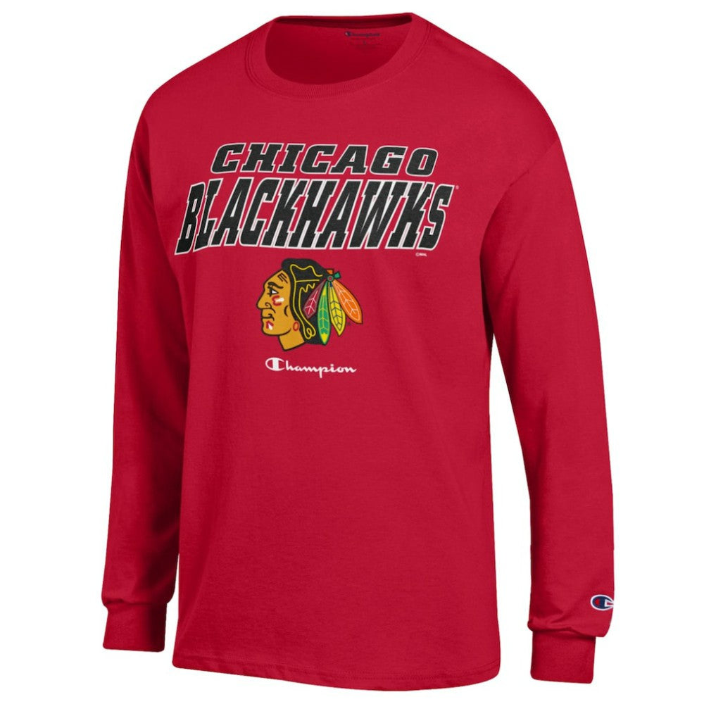 Chicago Blackhawks Champion Long-Sleeve Jersey T-Shirt - Red - NHL 201078216