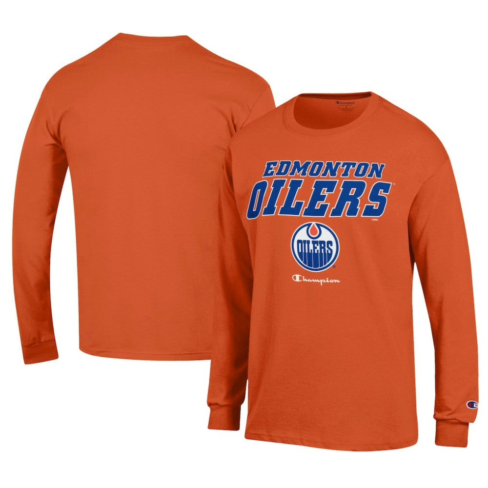 Edmonton Oilers Champion Long-Sleeve Jersey T-Shirt - Orange - NHL 201078221