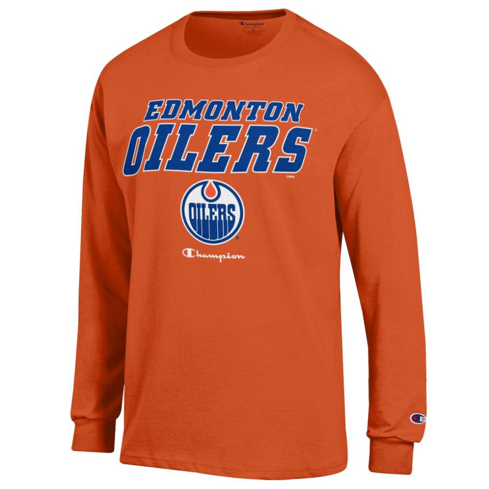 Edmonton Oilers Champion Long-Sleeve Jersey T-Shirt - Orange - NHL 201078221