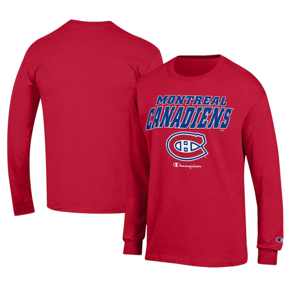 Montreal Canadiens Champion Long-Sleeve Jersey T-Shirt - Red - NHL 201078223