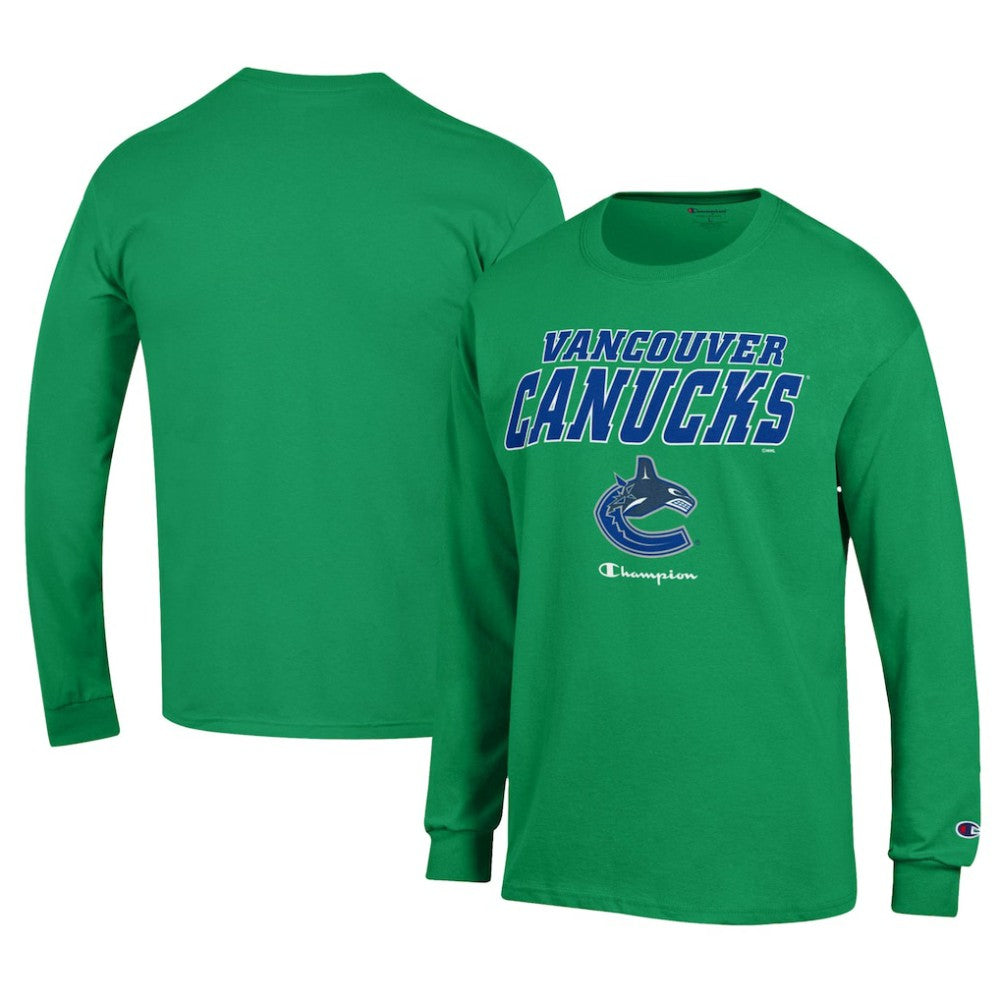 Vancouver Canucks Champion Long-Sleeve Jersey T-Shirt - Green - NHL 201078235