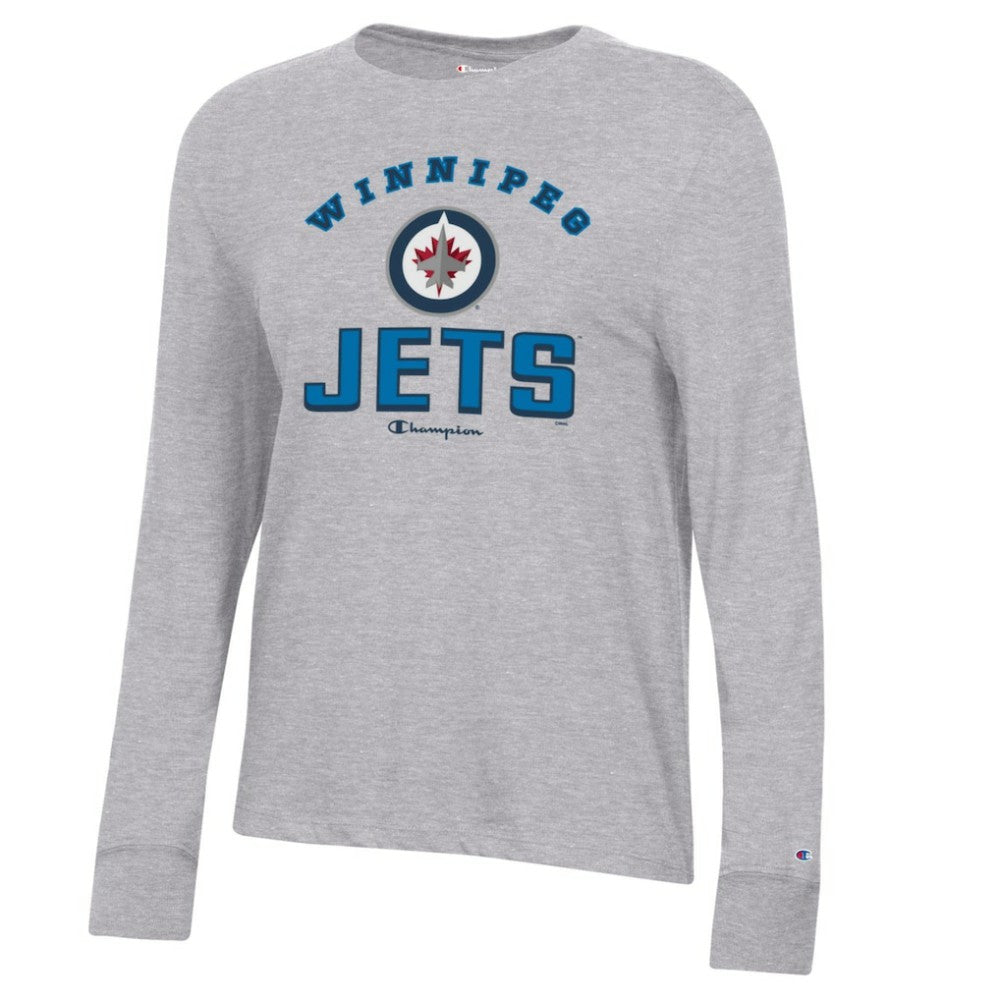 Winnipeg Jets Champion Women's Core Long Sleeve T-Shirt - Heather Gray - NHL 201078270