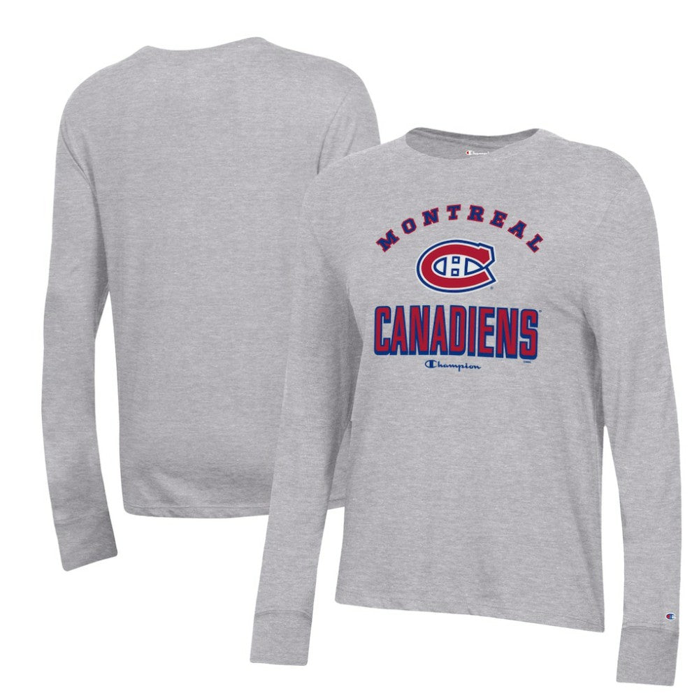 Montreal Canadiens Champion Women's Core Long Sleeve T-Shirt - Heather Gray - NHL 201078272