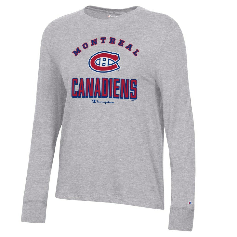 Montreal Canadiens Champion Women's Core Long Sleeve T-Shirt - Heather Gray - NHL 201078272