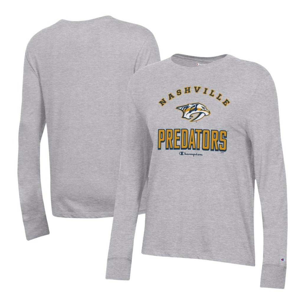Nashville Predators Champion Women's Core Long Sleeve T-Shirt - Heather Gray - NHL 201078273