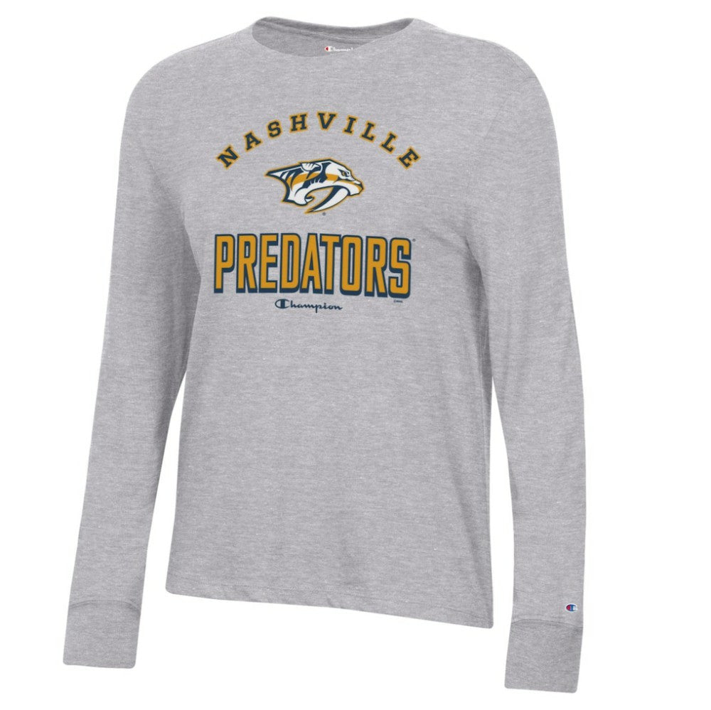 Nashville Predators Champion Women's Core Long Sleeve T-Shirt - Heather Gray - NHL 201078273