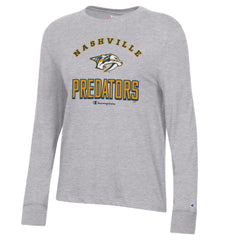 Nashville Predators Champion Women's Core Long Sleeve T-Shirt - Heather Gray - NHL 201078273