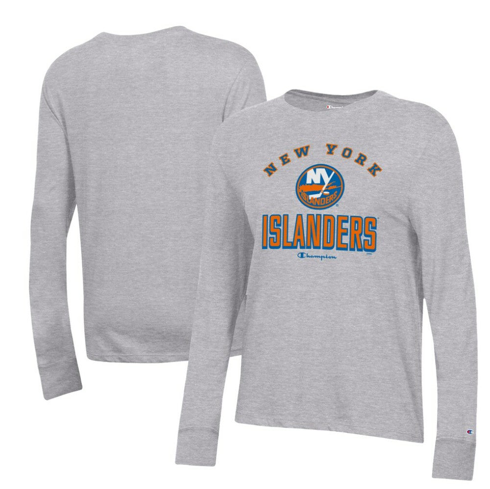 New York Islanders Champion Women's Core Long Sleeve T-Shirt - Heather Gray - NHL 201078275