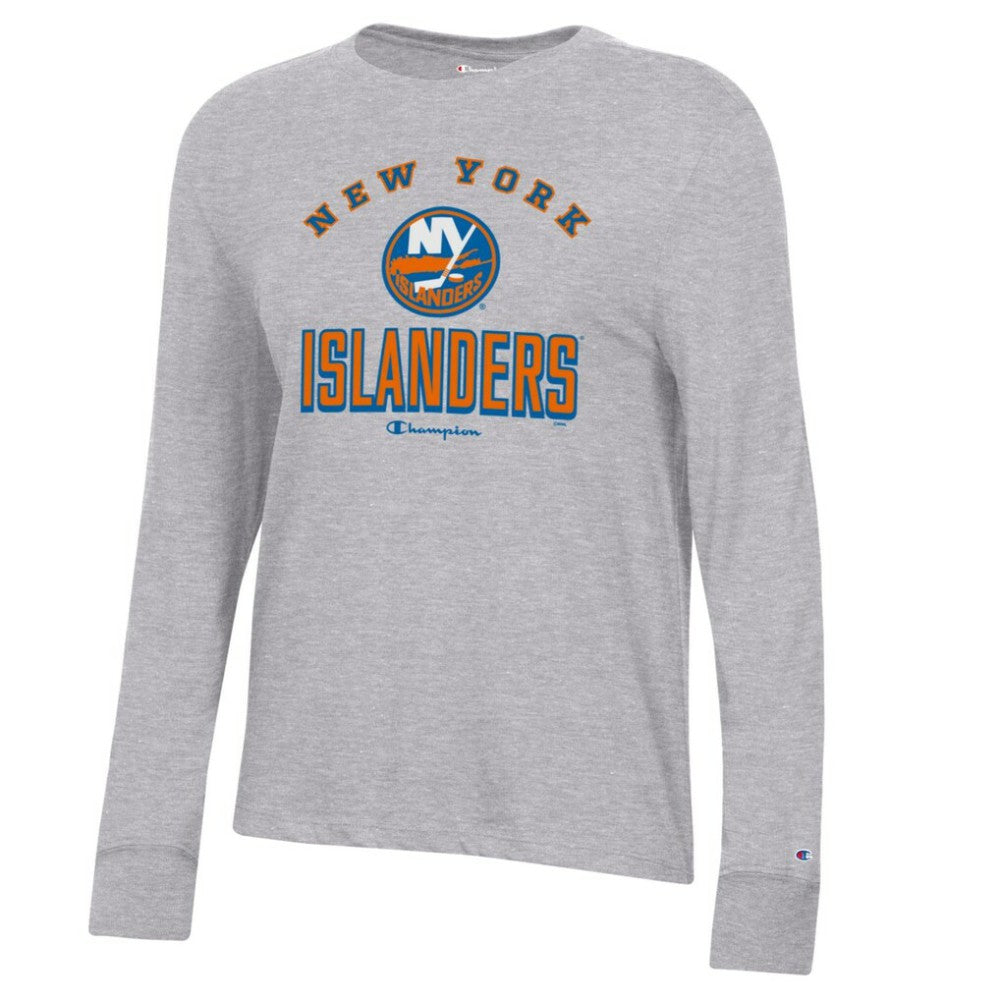 New York Islanders Champion Women's Core Long Sleeve T-Shirt - Heather Gray - NHL 201078275