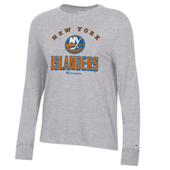 New York Islanders Champion Women's Core Long Sleeve T-Shirt - Heather Gray - NHL 201078275