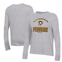 Pittsburgh Penguins Champion Women's Core Long Sleeve T-Shirt - Heather Gray - NHL 201078279