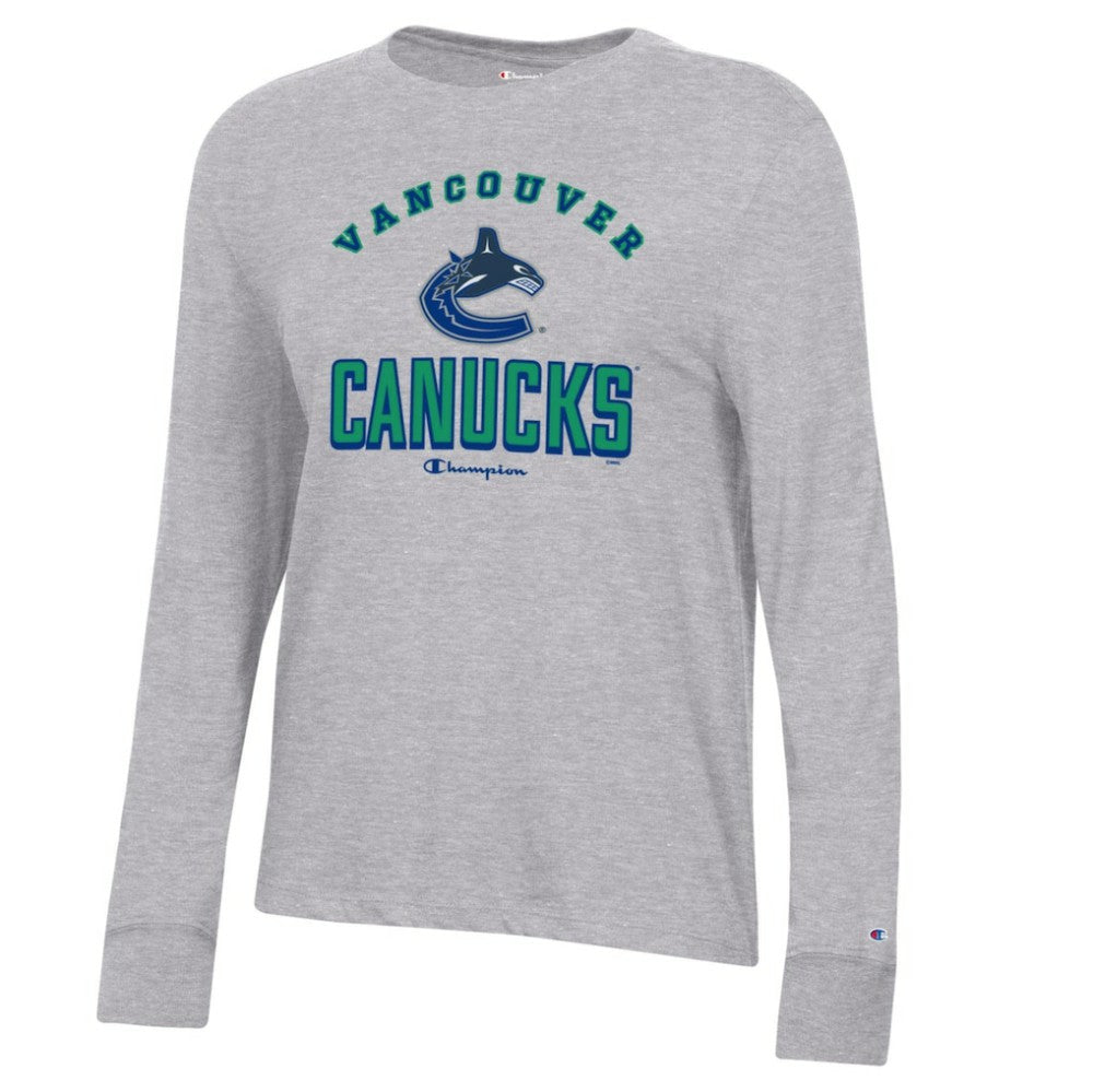 Vancouver Canucks Champion Women's Core Long Sleeve T-Shirt - Heather Gray - NHL 201078285