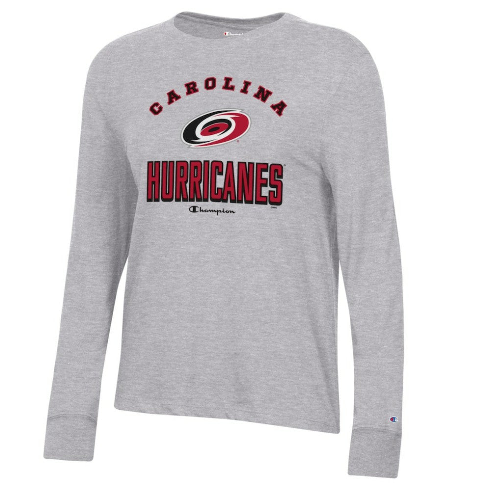 Carolina Hurricanes Champion Women's Core Long Sleeve T-Shirt - Heather Gray - NHL 201078288