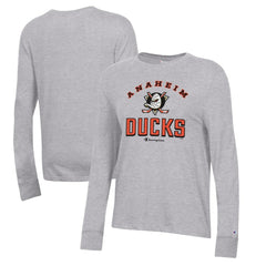 Anaheim Ducks Champion Women's Core Long Sleeve T-Shirt - Heather Gray - NHL 201078289