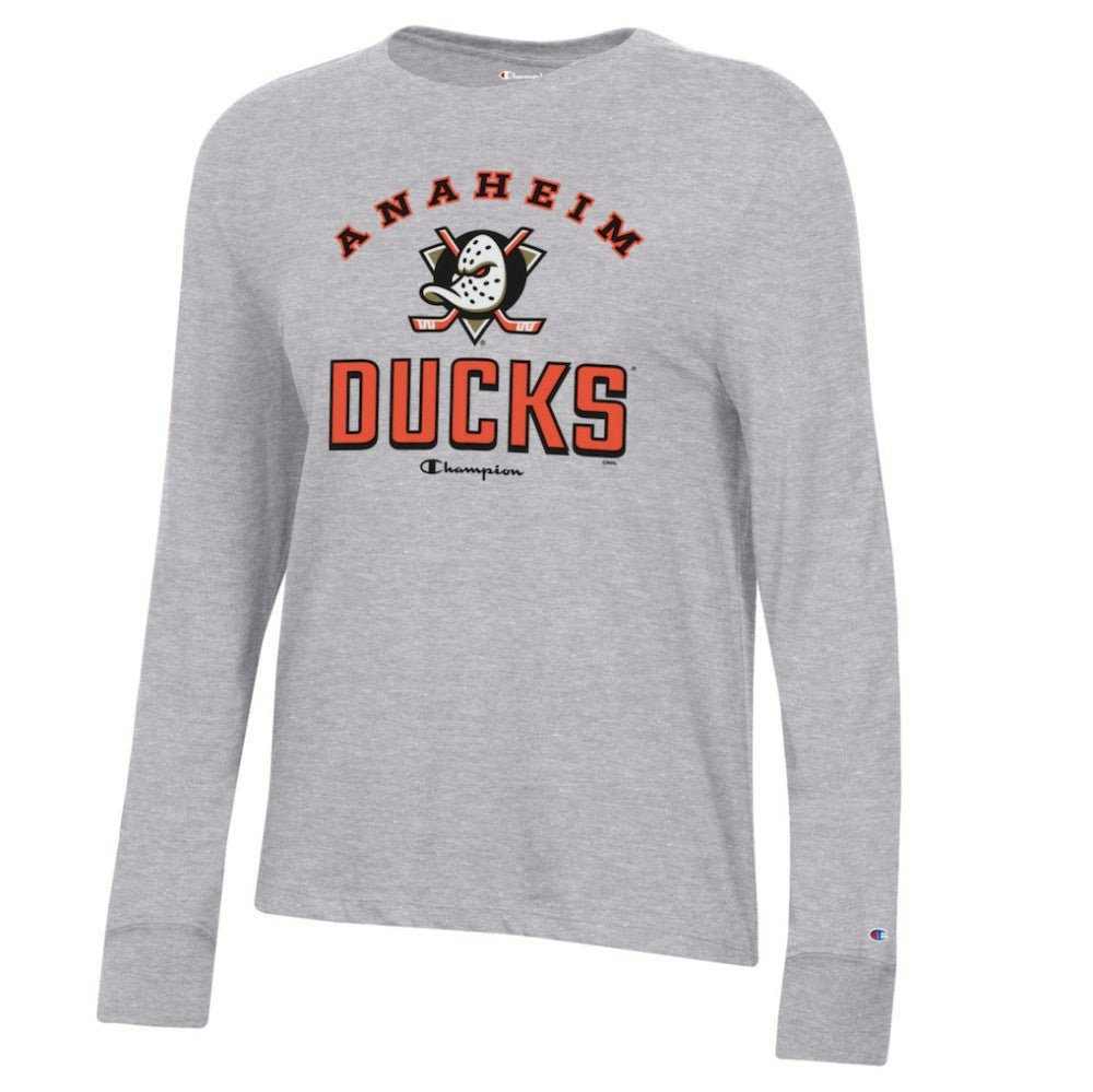 Anaheim Ducks Champion Women's Core Long Sleeve T-Shirt - Heather Gray - NHL 201078289