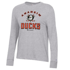 Anaheim Ducks Champion Women's Core Long Sleeve T-Shirt - Heather Gray - NHL 201078289