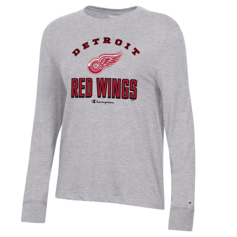 Detroit Red Wings Champion Women's Core Long Sleeve T-Shirt - Heather Gray - NHL 201078296