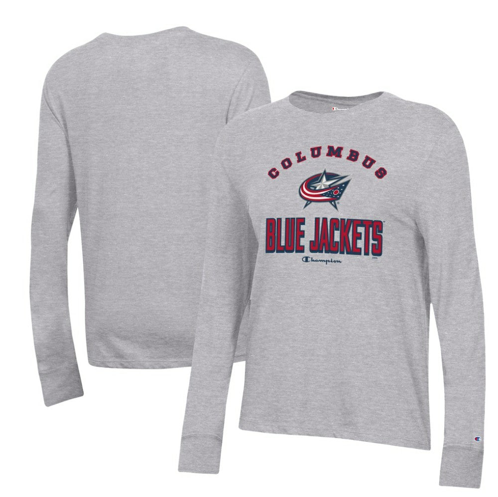 Columbus Blue Jackets Champion Women's Core Long Sleeve T-Shirt - Heather Gray - NHL 201078297