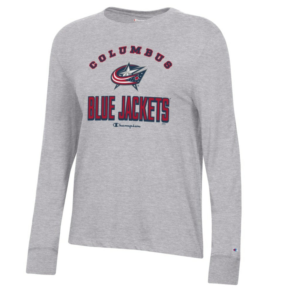 Columbus Blue Jackets Champion Women's Core Long Sleeve T-Shirt - Heather Gray - NHL 201078297
