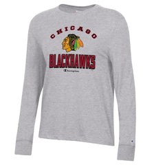 Chicago Blackhawks Champion Women's Core Long Sleeve T-Shirt - Heather Gray - NHL 201078300