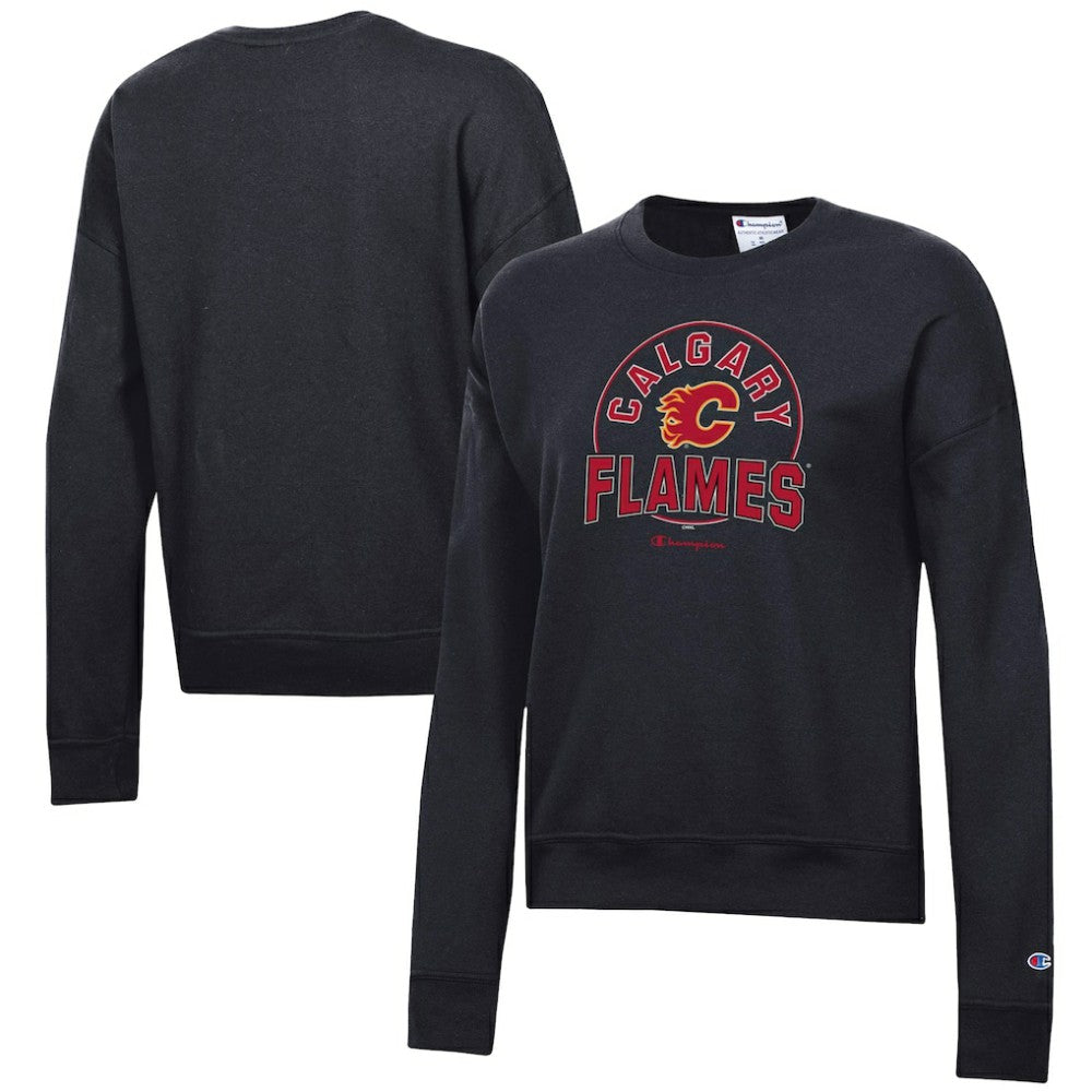 Calgary Flames Champion Women's Powerblend Pullover Sweatshirt - Black - NHL 201078301