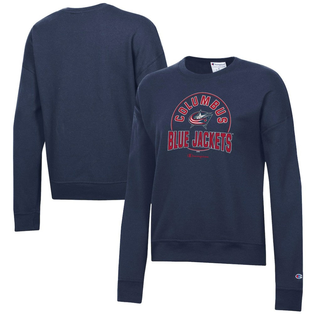 Columbus Blue Jackets Champion Women's Powerblend Pullover Sweatshirt - Navy - NHL 201078306