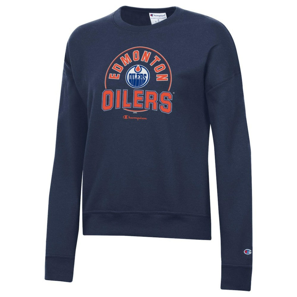 Edmonton Oilers Champion Women's Powerblend Pullover Sweatshirt - Navy - NHL 201078309
