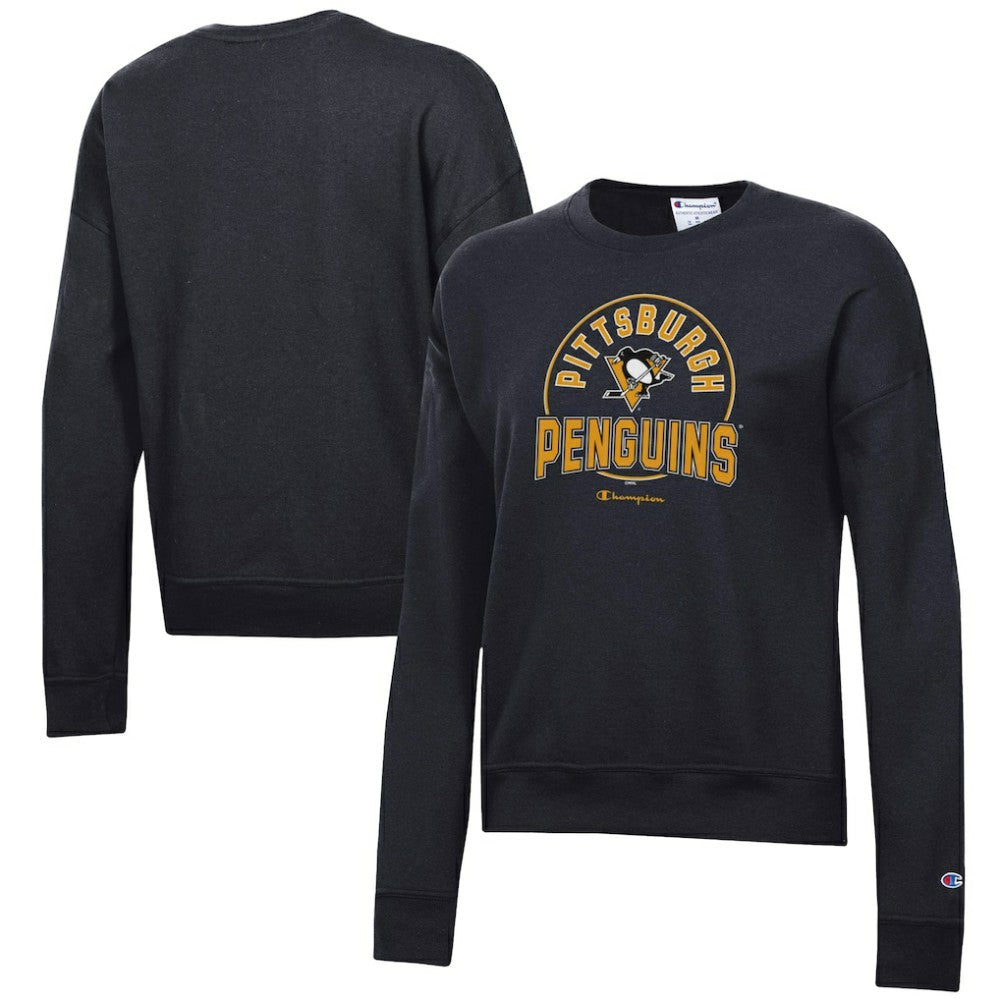 Pittsburgh Penguins Champion Women's Powerblend Pullover Sweatshirt - Black - NHL 201078310