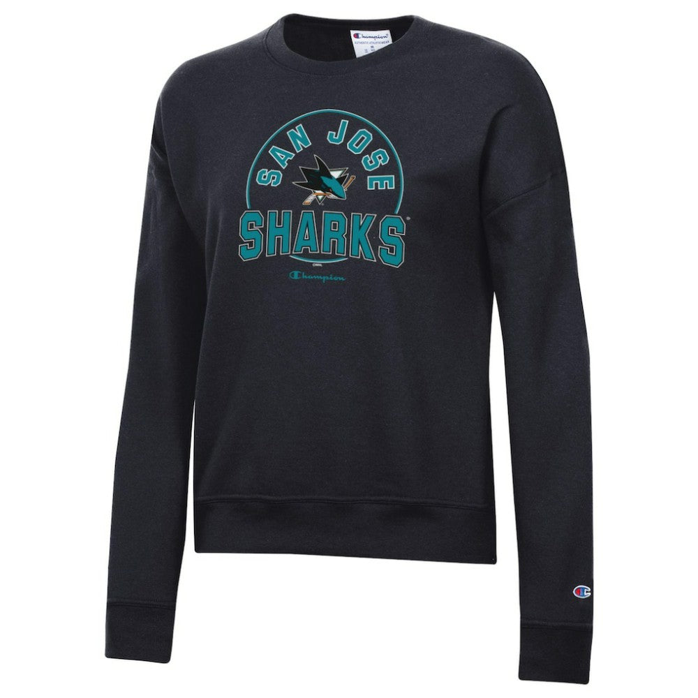 San Jose Sharks Champion Women's Powerblend Pullover Sweatshirt - Black - NHL 201078311