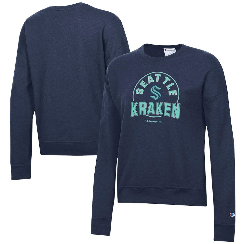 Seattle Kraken Champion Women's Powerblend Pullover Sweatshirt - Deep Sea Blue - NHL 201078312
