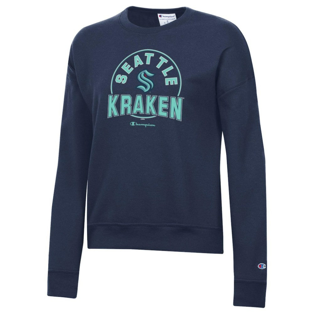 Seattle Kraken Champion Women's Powerblend Pullover Sweatshirt - Deep Sea Blue - NHL 201078312