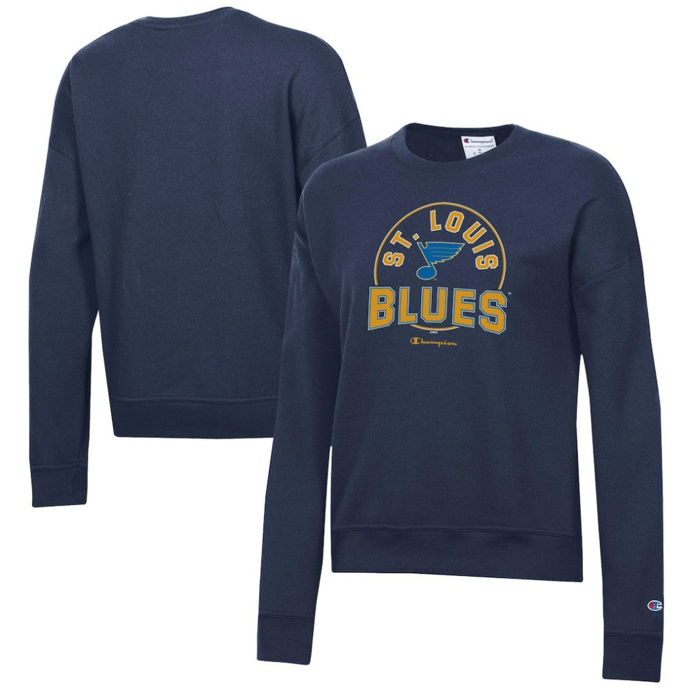 St. Louis Blues Champion Women's Powerblend Pullover Sweatshirt - Navy - NHL 201078313