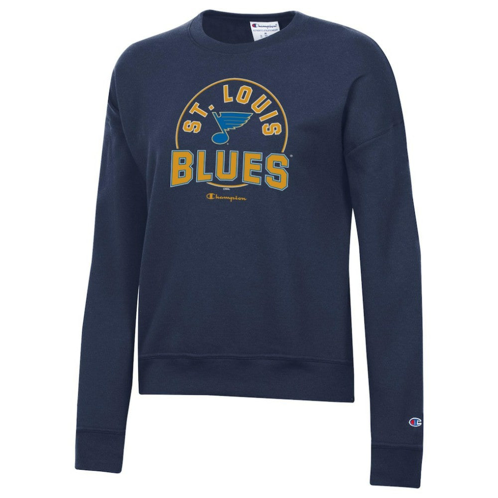 St. Louis Blues Champion Women's Powerblend Pullover Sweatshirt - Navy - NHL 201078313