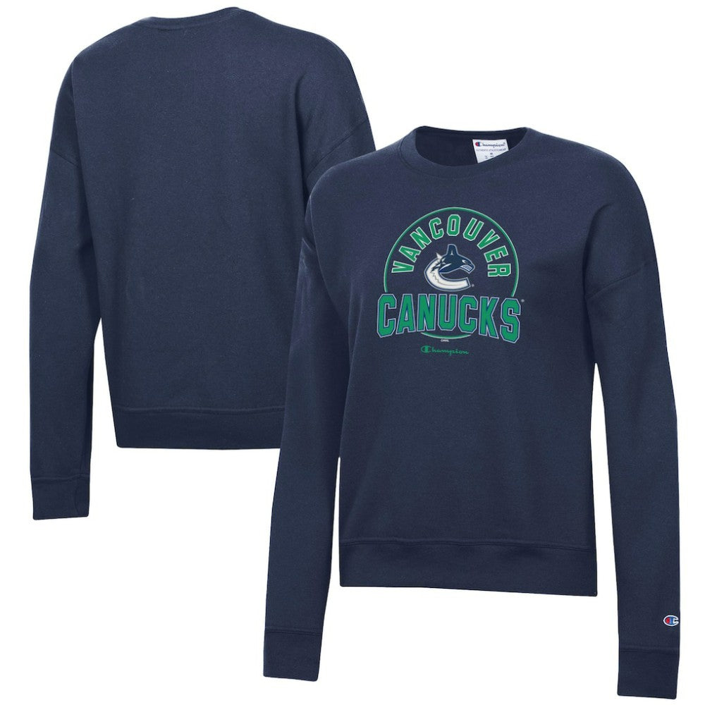 Vancouver Canucks Champion Women's Powerblend Pullover Sweatshirt - Navy - NHL 201078318