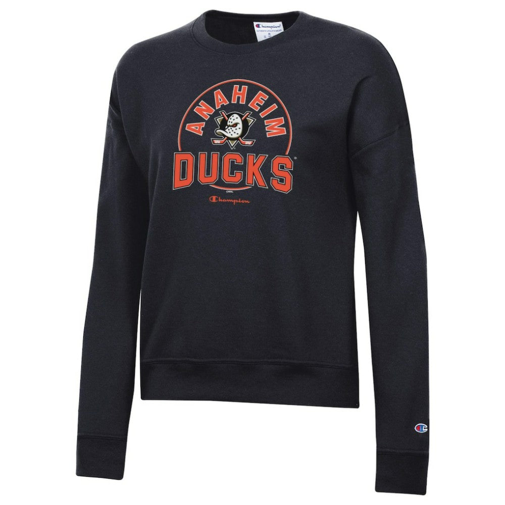 Anaheim Ducks Champion Women's Powerblend Pullover Sweatshirt - Black - NHL 201078326