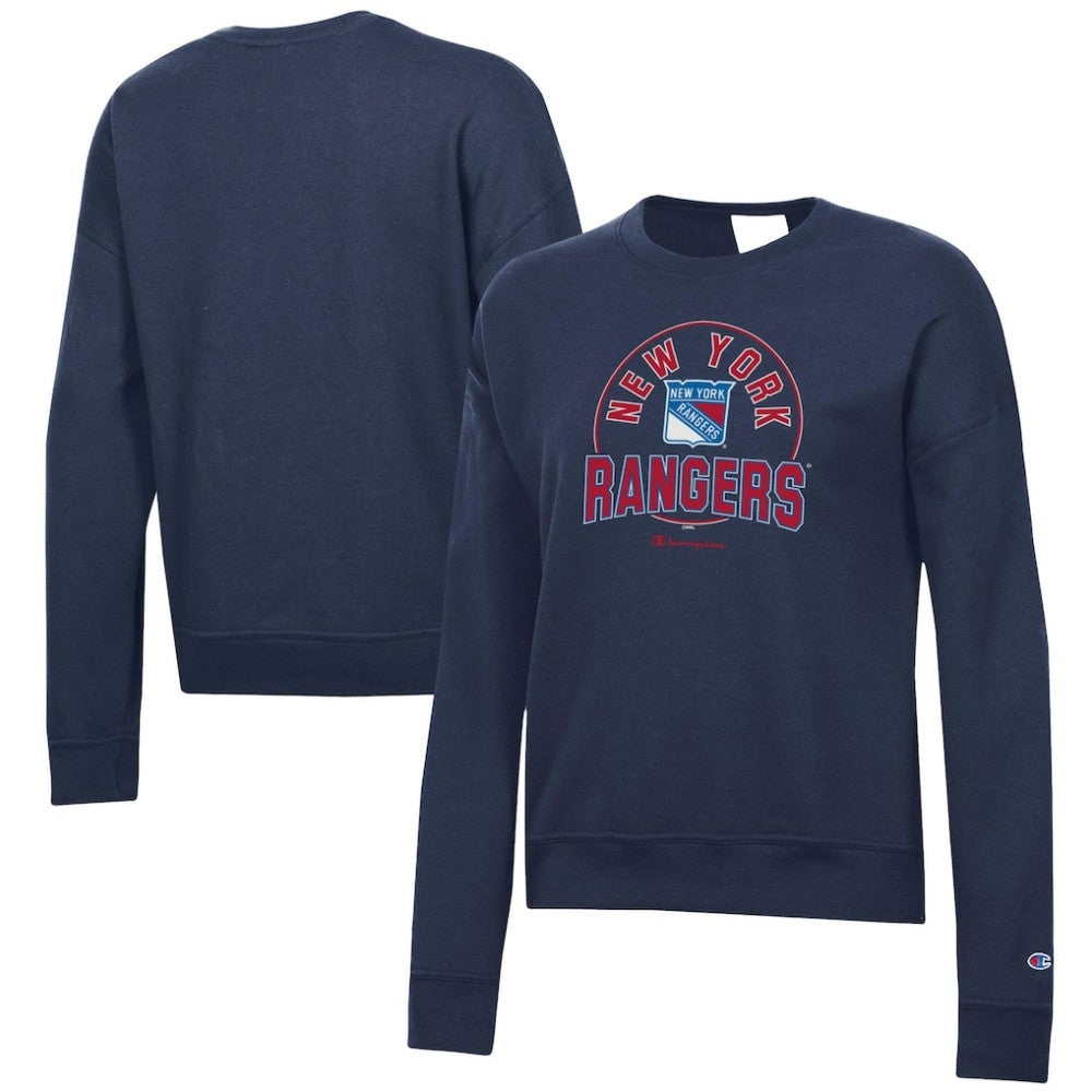 New York Rangers Champion Women's Powerblend Pullover Sweatshirt - Navy - NHL 201078329
