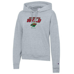 Minnesota Wild Champion Women's Powerblend Fleece Pullover Hoodie - Gray - NHL 201078334