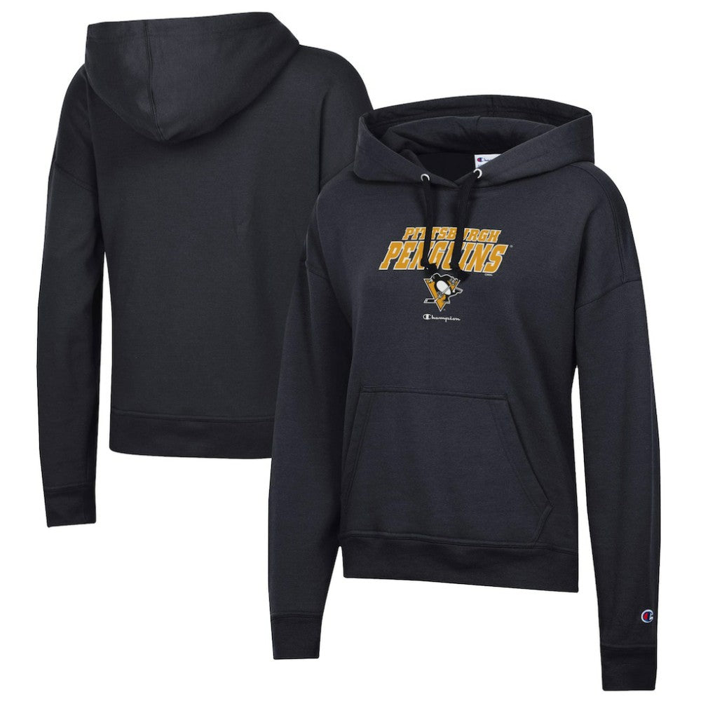 Pittsburgh Penguins Champion Women's Powerblend Fleece Pullover Hoodie - Black - NHL 201078340