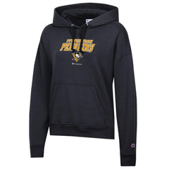 Pittsburgh Penguins Champion Women's Powerblend Fleece Pullover Hoodie - Black - NHL 201078340
