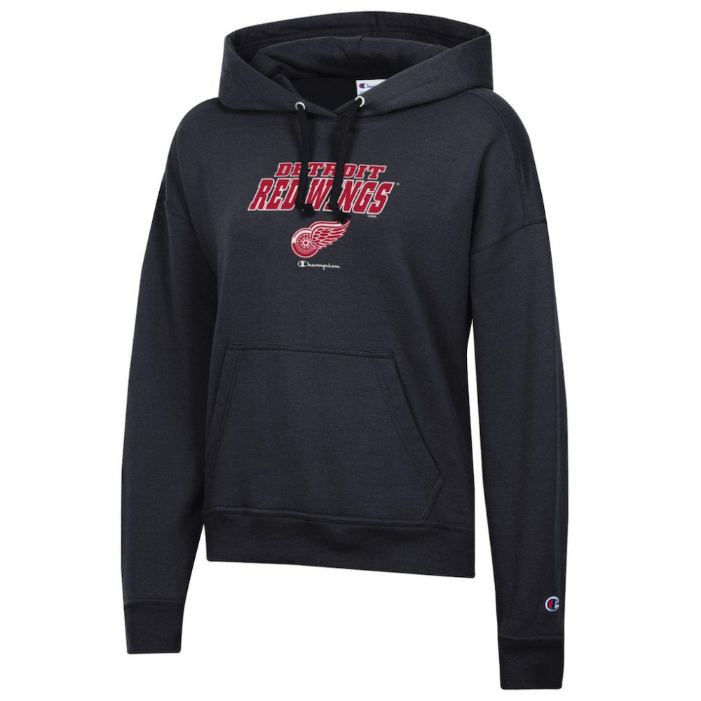Detroit Red Wings Champion Women's Powerblend Fleece Pullover Hoodie - Black - NHL 201078344