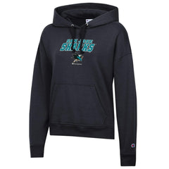 San Jose Sharks Champion Women's Powerblend Fleece Pullover Hoodie - Black - NHL 201078355