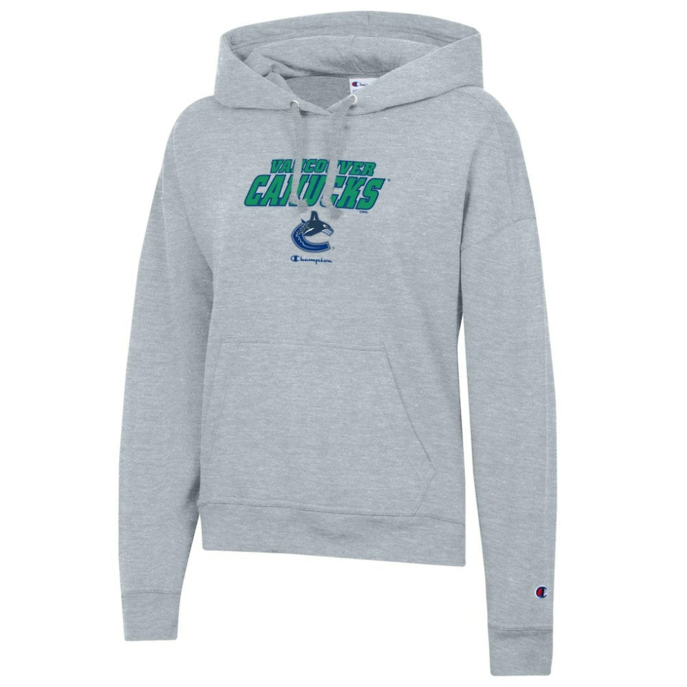 Vancouver Canucks Champion Women's Powerblend Fleece Pullover Hoodie - Gray - NHL 201078357
