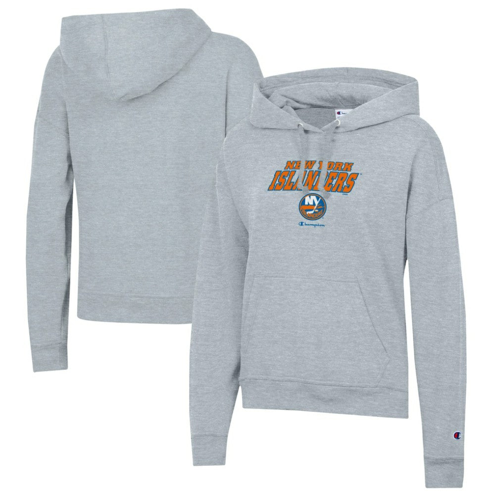 New York Islanders Champion Women's Powerblend Fleece Pullover Hoodie - Gray - NHL 201078362
