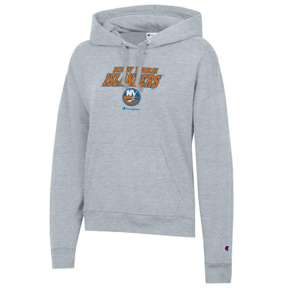 New York Islanders Champion Women's Powerblend Fleece Pullover Hoodie - Gray - NHL 201078362