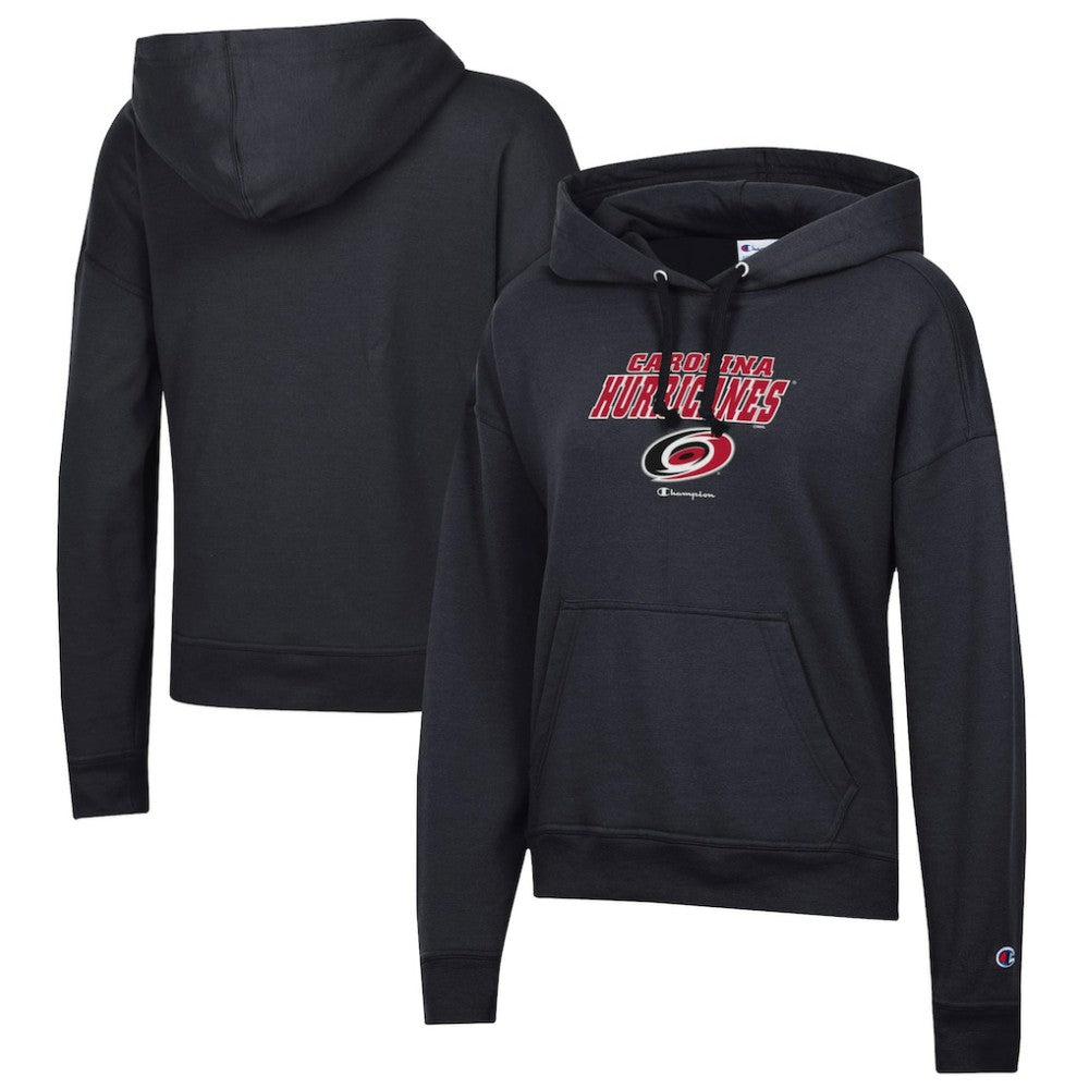 Carolina Hurricanes Champion Women's Powerblend Fleece Pullover Hoodie - Black - NHL 201078363