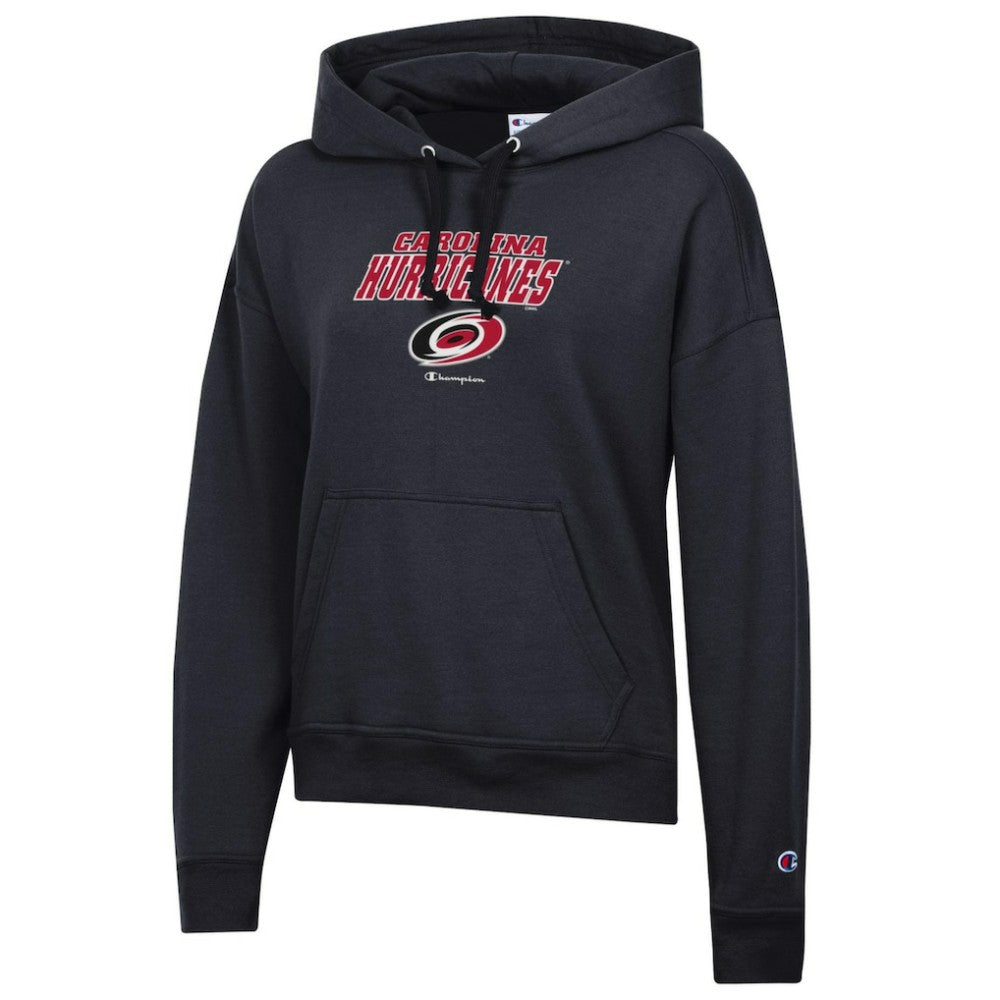 Carolina Hurricanes Champion Women's Powerblend Fleece Pullover Hoodie - Black - NHL 201078363